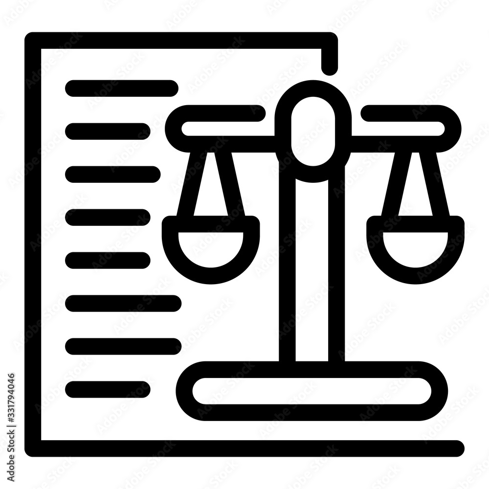 Poster responsibility balance icon. outline responsibility balance vector icon for web design isolated on w