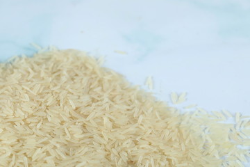 Dry and fresh asian rice stock on the bottom side of the marble