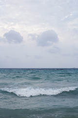 Beautiful surging mediterranean sea with waves