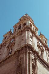 Fototapeta na wymiar old catholic cathedral in spain in murcia