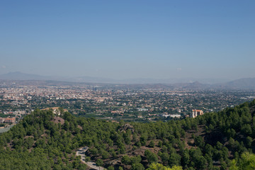 Fototapeta na wymiar Aerial view of the landscape of the city of Murcia