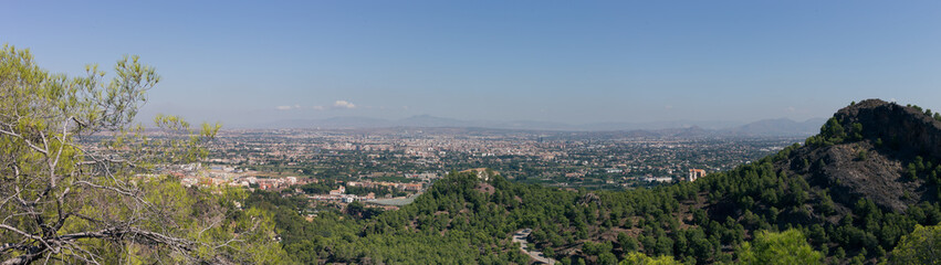 Fototapeta na wymiar Aerial view of the landscape of the city of Murcia