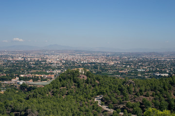 Aerial view of the landscape of the city of Murcia