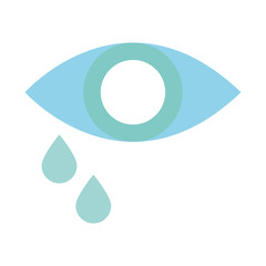 Isolated eye with drops flat style icon vector design