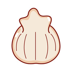 dumpling food japanese menu cartoon isolated icon