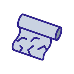 foil roll, wrinkled icon vector. foil roll, wrinkled sign. color isolated symbol illustration