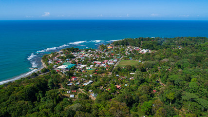 Aerial View to Puerto Viejo a Caribbean Town in Costa Rica at the Caribbean