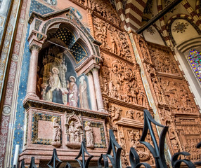Obraz premium Interiors of the Church of Saint Anastasia in Verona, Veneto, Italy