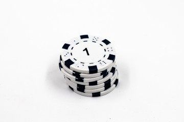 poker chips on a white background