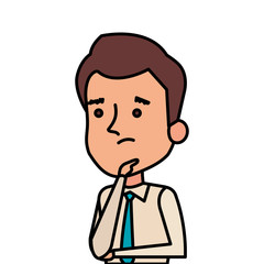 businessman thinking avatar character icon vector illustration design