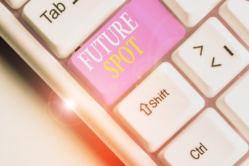 Handwriting text writing Future Spot. Conceptual photo refers to an action that will take place in...