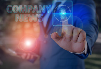 Handwriting text writing Company News. Conceptual photo provides news and feature articles about the company status