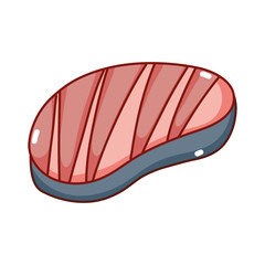 fresh fish steak nutrition food isolated icon