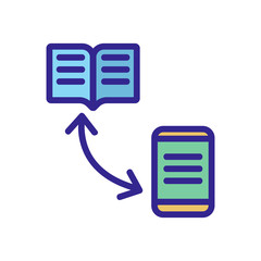 reading in the phone icon vector. reading in the phone sign. color isolated symbol illustration