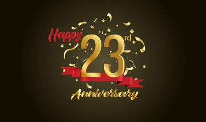 Anniversary celebration background. with the 23rd number in gold and with the words golden anniversary celebration.