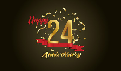 Anniversary celebration background. with the 24th number in gold and with the words golden anniversary celebration.