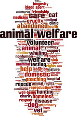 Obraz premium Animal welfare word cloud