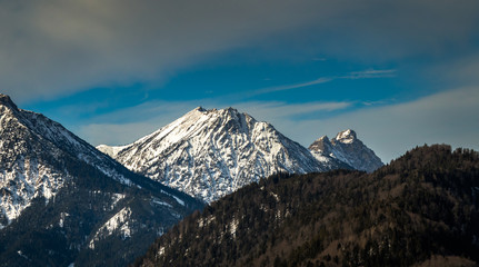 Fototapeta na wymiar Alps mountains in Germany near the Hohenschwangau in Bavaria