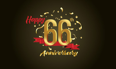 Anniversary celebration background. with the 66th number in gold and with the words golden anniversary celebration.