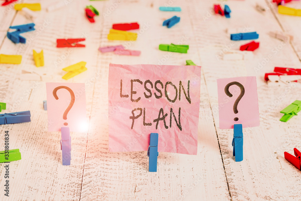 Poster handwriting text writing lesson plan. conceptual photo a teacher s is detailed description of the co
