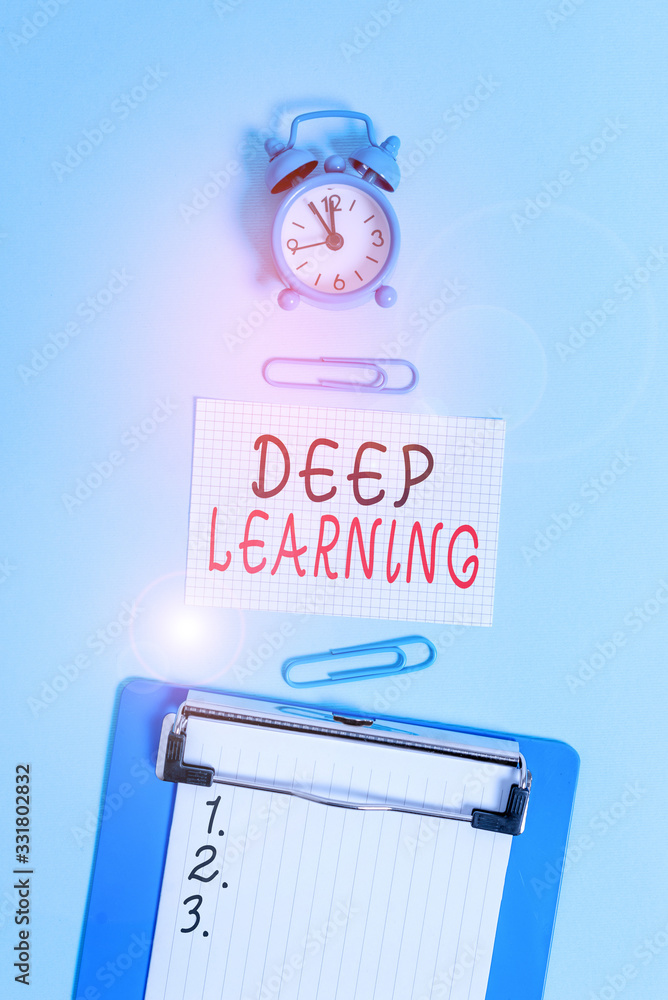 Poster word writing text deep learning. business photo showcasing the collection of algorithms used in mach