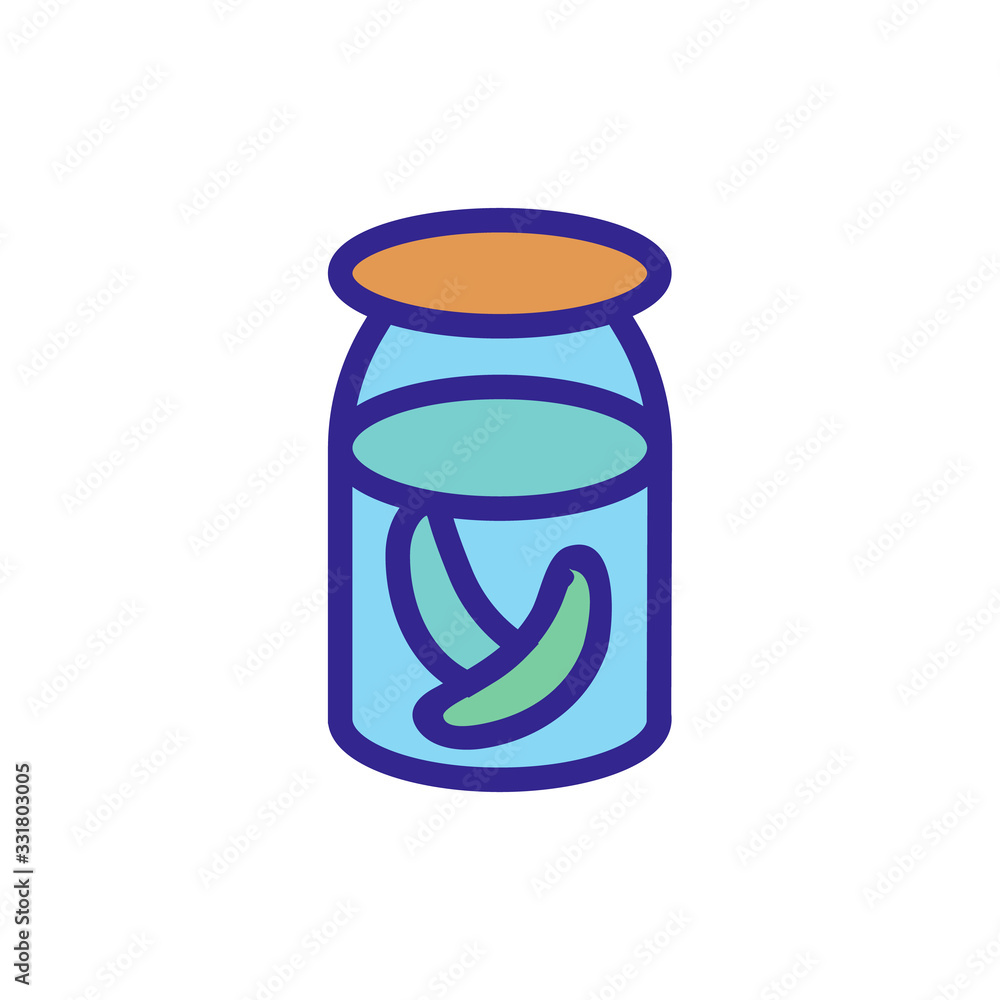 Poster cucumber in jar icon vector. cucumber in jar sign. color isolated symbol illustration