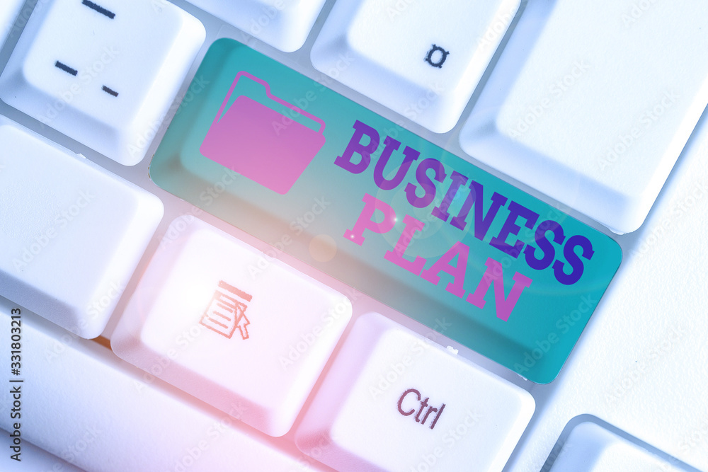 Poster text sign showing business plan. business photo text the document setting out a business future obje