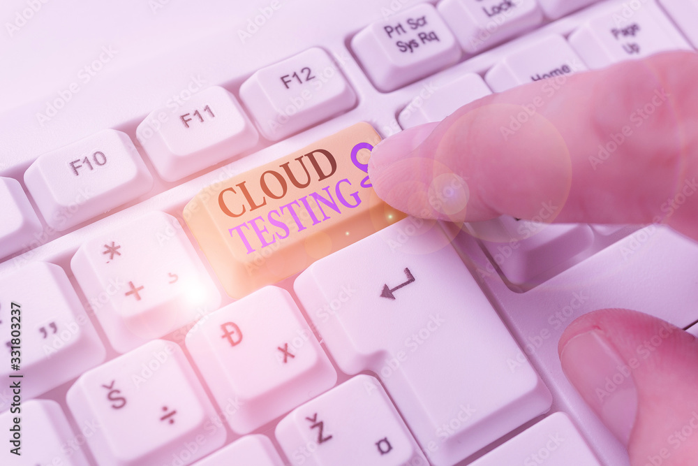 Poster conceptual hand writing showing cloud testing. concept meaning is the assessment of a web applicatio