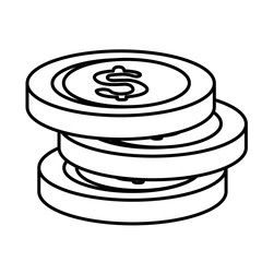 pile coins money cash isolated icon vector illustration design