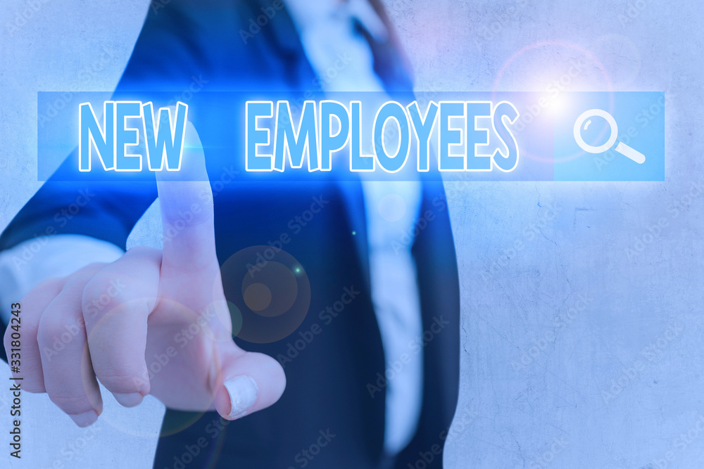Poster writing note showing new employees. business concept for has not previously been employed by the org