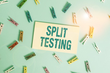 Conceptual hand writing showing Split Testing. Concept meaning issuing the traffic of a website...