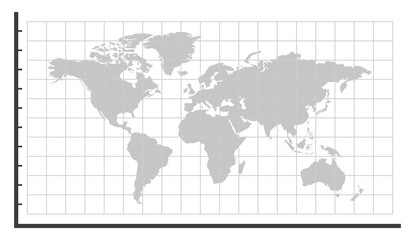 Blank graphic template with world map. vector illustration