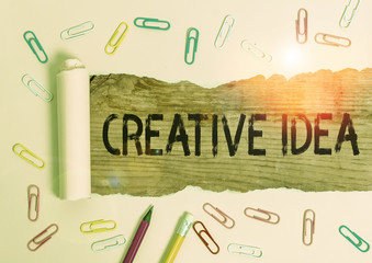 Conceptual hand writing showing Creative Idea. Concept meaning the overarching concept that...