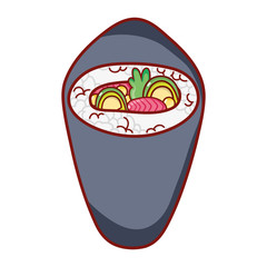 temaki food japanese menu cartoon isolated icon