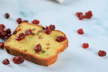 Red berries on and over a slice of toast