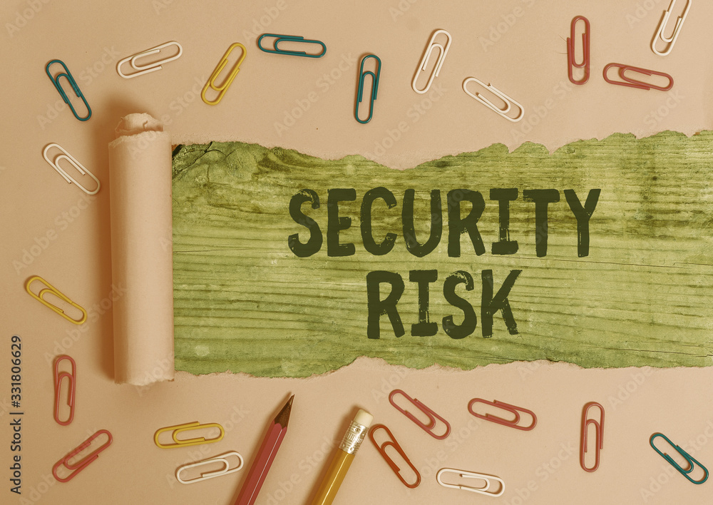 Poster handwriting text security risk. conceptual photo possesses a possible threat to the security of some