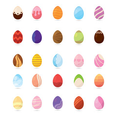 Set of easter eggs icons