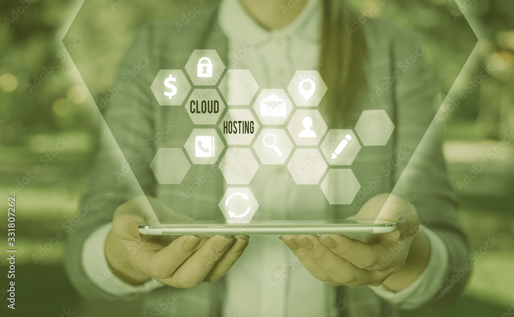Poster text sign showing cloud hosting. business photo showcasing the alternative to hosting websites on si