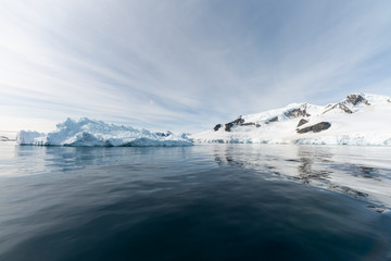 Antarctica Landscape reflection in water