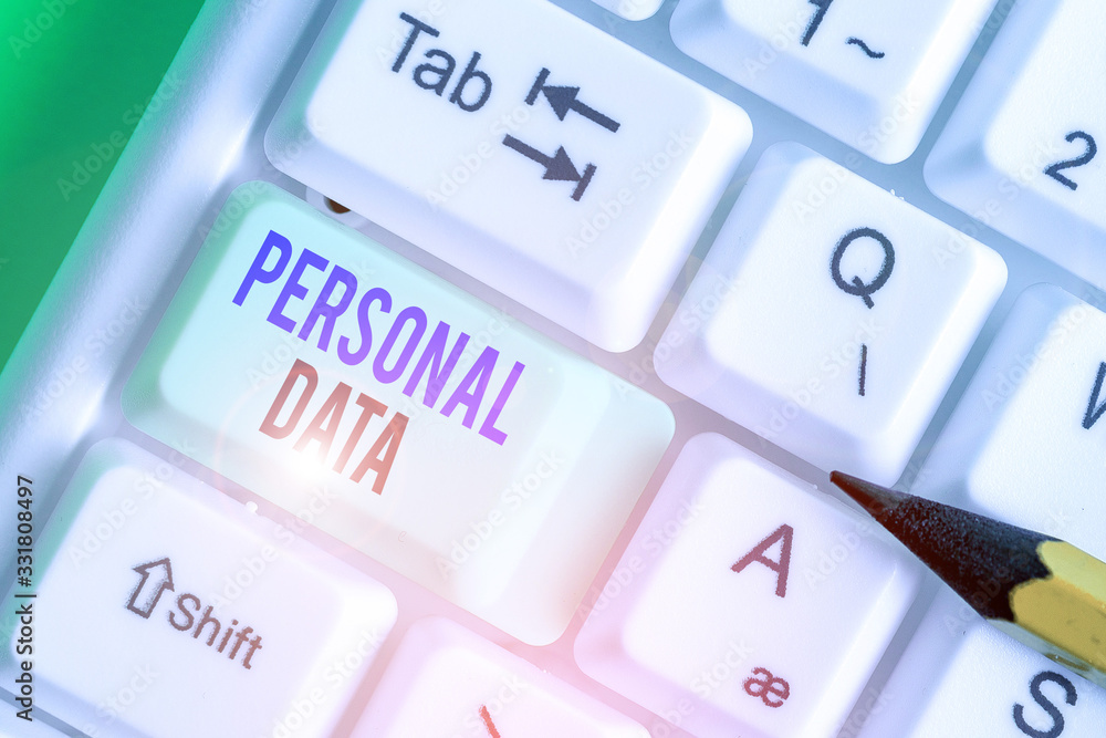 Poster conceptual hand writing showing personal data. concept meaning information that relates to an identi