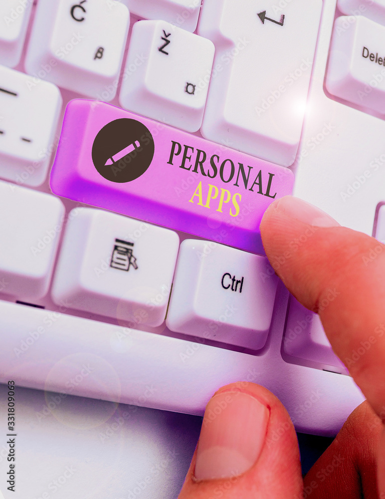 Poster conceptual hand writing showing personal apps. concept meaning app for secure password less validati