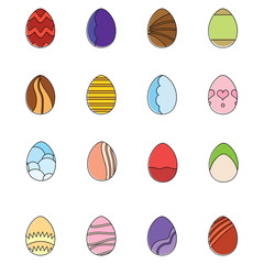 Set of easter eggs icons