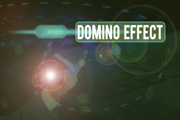 Word writing text Domino Effect. Business photo showcasing Chain reaction that causing other...
