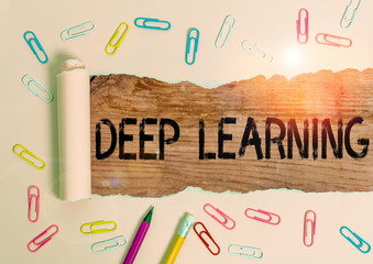 Conceptual hand writing showing Deep Learning. Concept meaning the collection of algorithms used in...