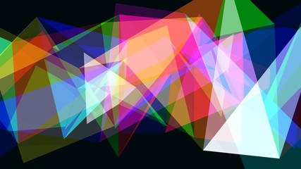 Abstract Translucent Rainbow Moving Geometric Triangle Shapes - Abstract Background Texture