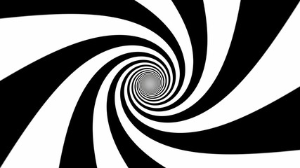 Black and White Spiral Swirl Psychedelic Hypnotic Optical Illusion - Abstract Background Texture