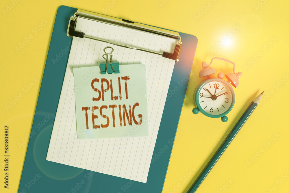 Poster text sign showing split testing. business photo text issuing the traffic of a website between two di