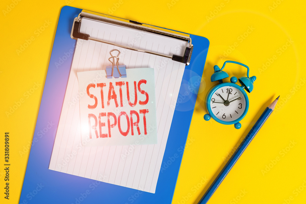 Poster text sign showing status report. business photo text document relating a situation of something such