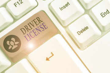 Conceptual hand writing showing Driver License. Concept meaning a document permitting a...