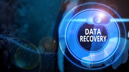 Word writing text Data Recovery. Business photo showcasing process of salvaging inaccessible lost or corrupted data